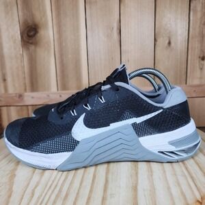 Nike Metcon 7 Shoes Mens 9 Black Gray Training‎ Gym CrossFit Sneakers CV7821-010